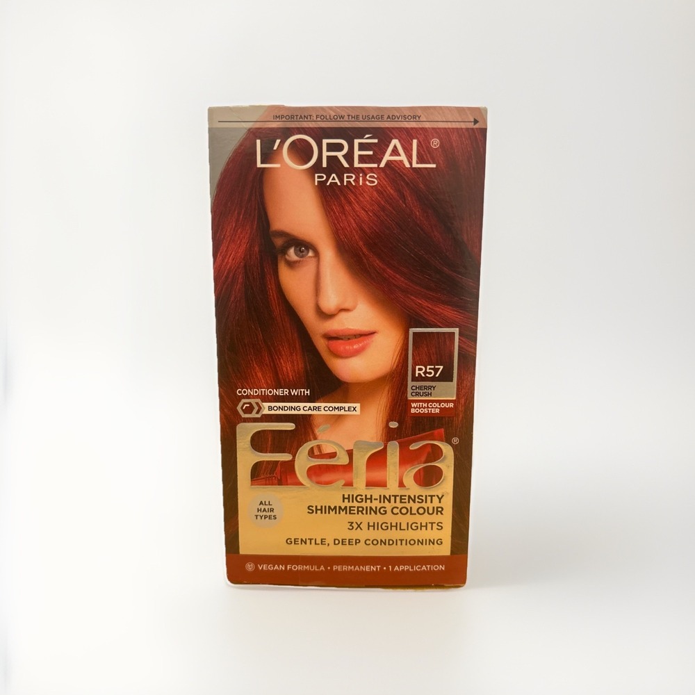 Permanent Hair Color Feria R57 Cherry Crush Intense Medium Auburn Hair Dye Kit